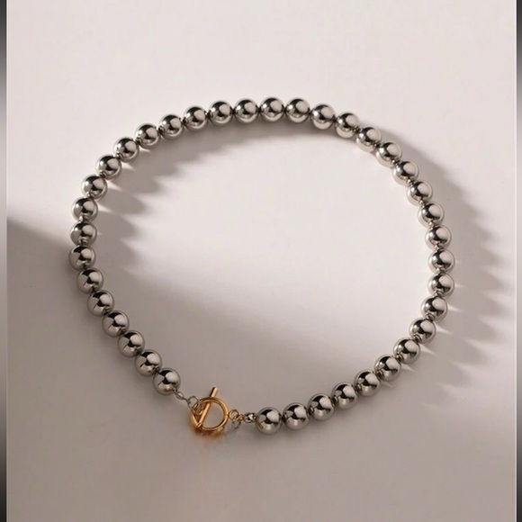 Stainless Steel ball beads Necklace Womens Jewelry T closure - Picture 8 of 8